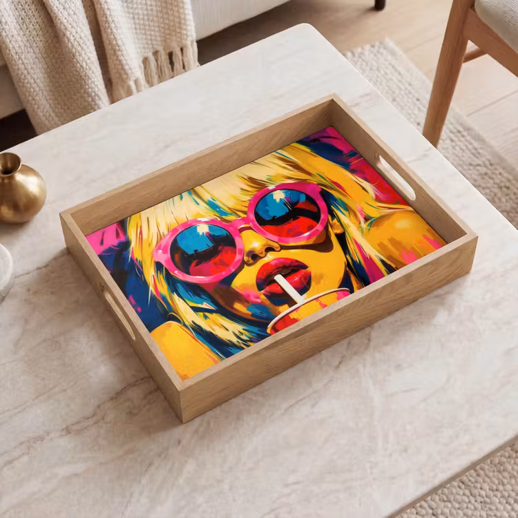 Vassoio - Occhiali da sole - Rosa - Donna - paglia — 2