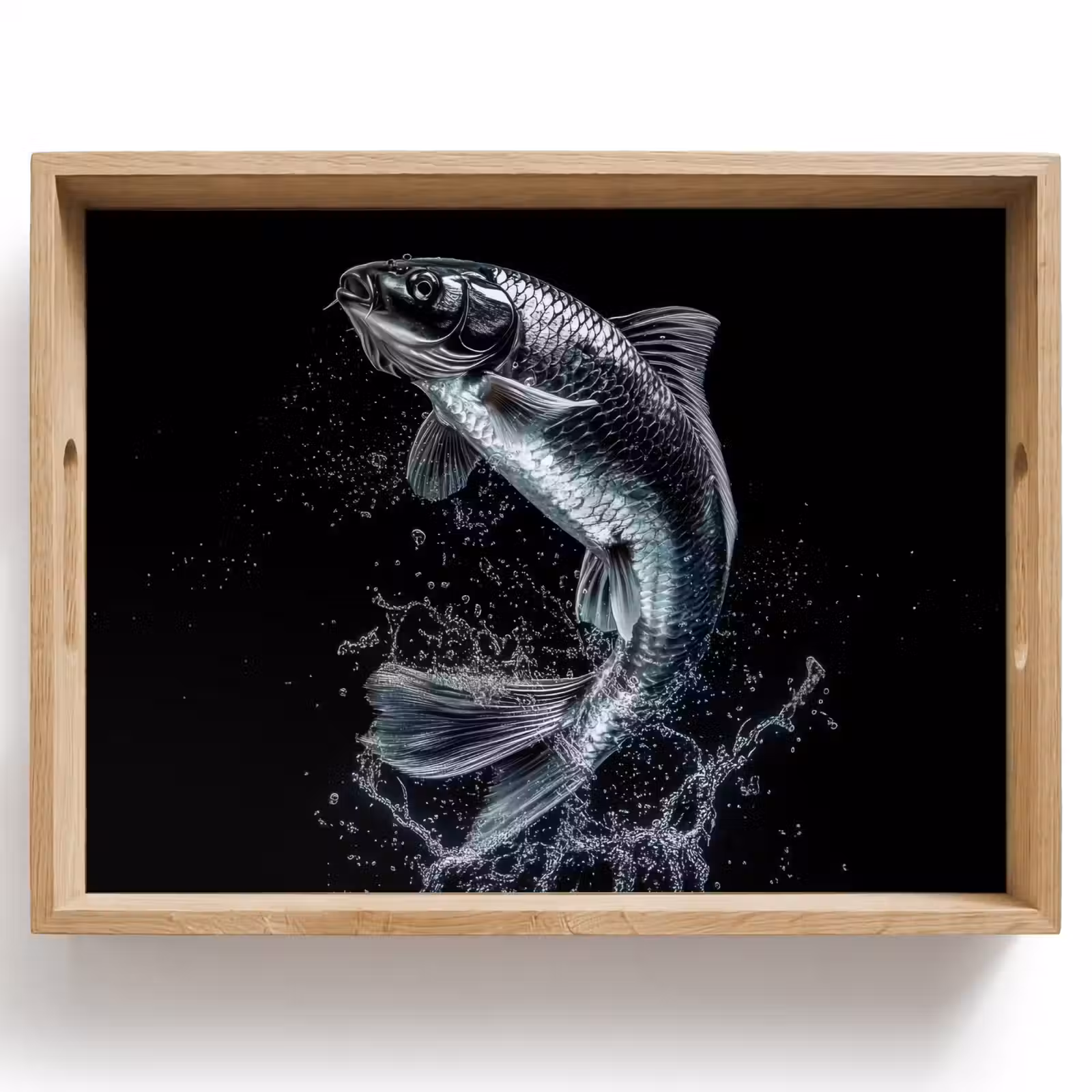 Vassoio - Pesce - Koi - Nero - Acqua — 1