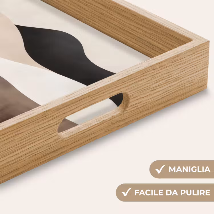 Vassoio - Astratto - Paesaggio - Onde - Colore crema — 8