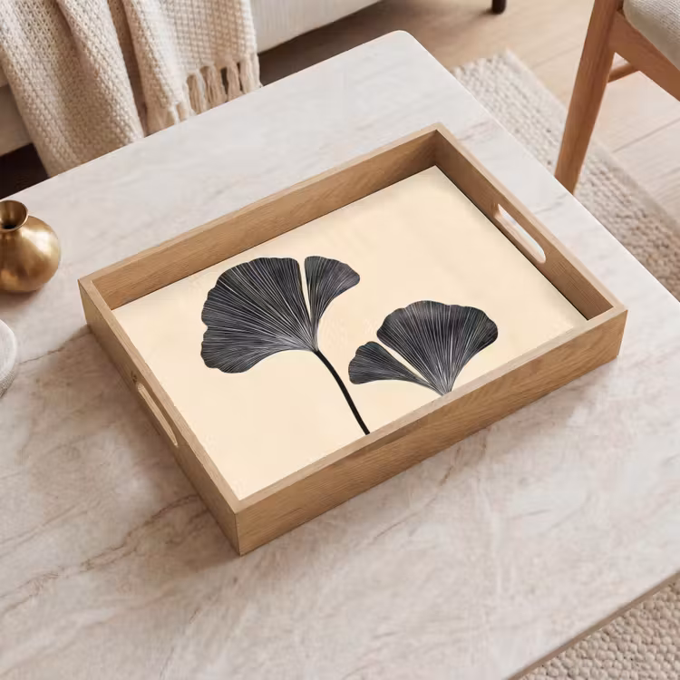 Vassoio - Foglie - Minimalista - Nero — 2