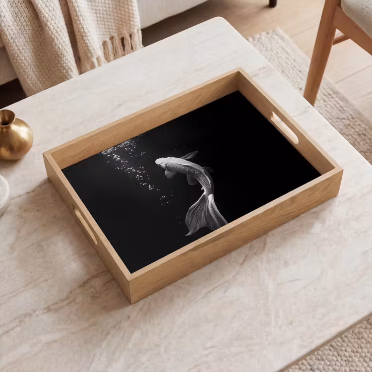 Vassoio - Koi - Pesce - Bianco - Nero — 2