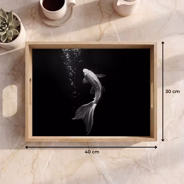 Vassoio - Koi - Pesce - Bianco - Nero — 7