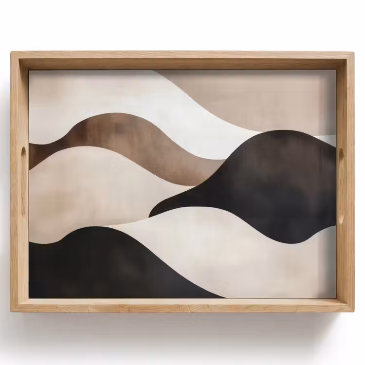 Vassoio - Onde - Astratto - Beige — 1