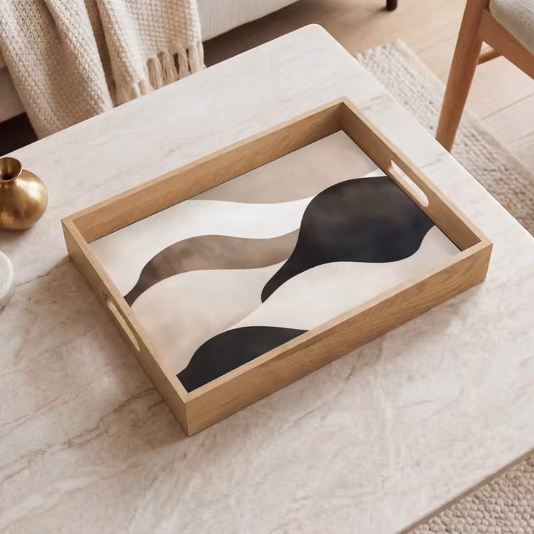 Vassoio - Onde - Astratto - Beige — 2