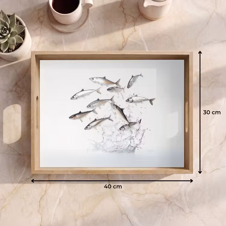 Vassoio - Pesce - Acqua - Bianco — 7