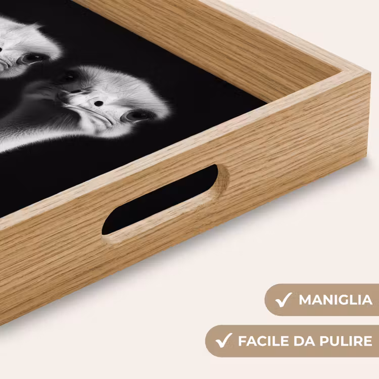 Vassoio - Struzzi - Colli - Nero - Minimalista — 8