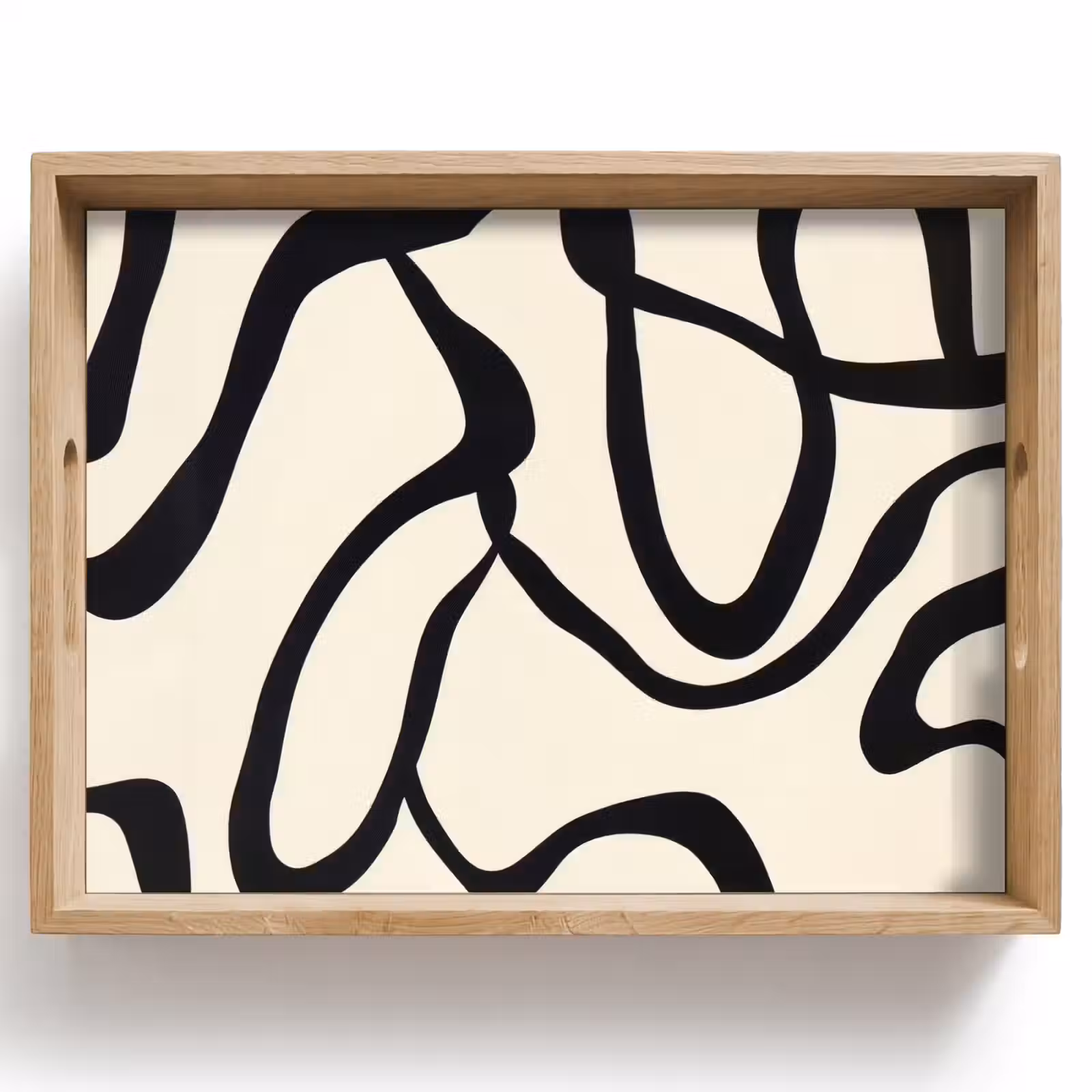 Vassoio - Astratto - Linee - Moderno - Beige — 1
