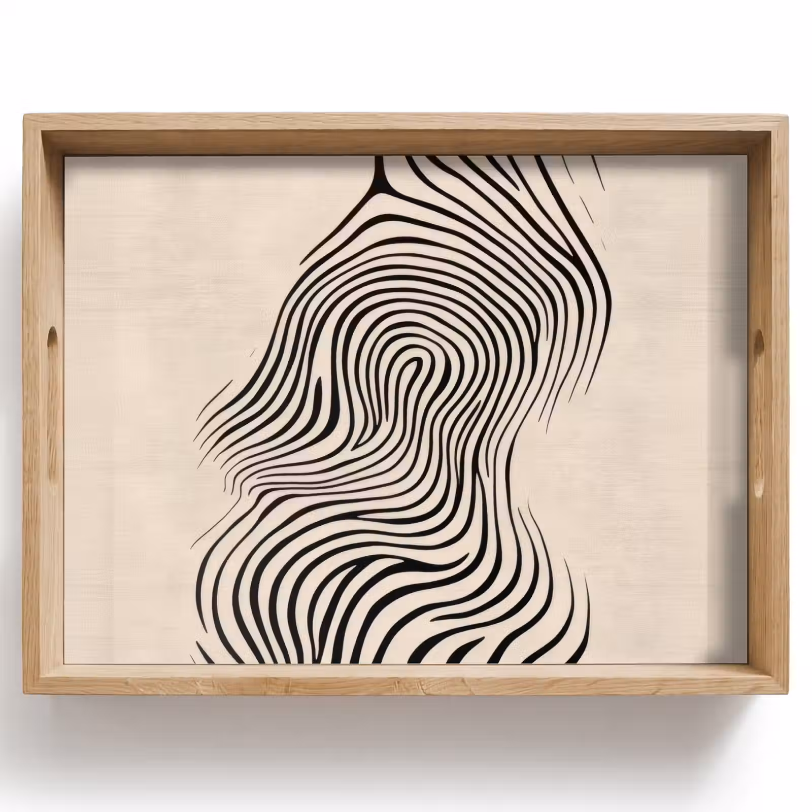 Vassoio - Linee - Astratte - Ondulate - Nero — 1
