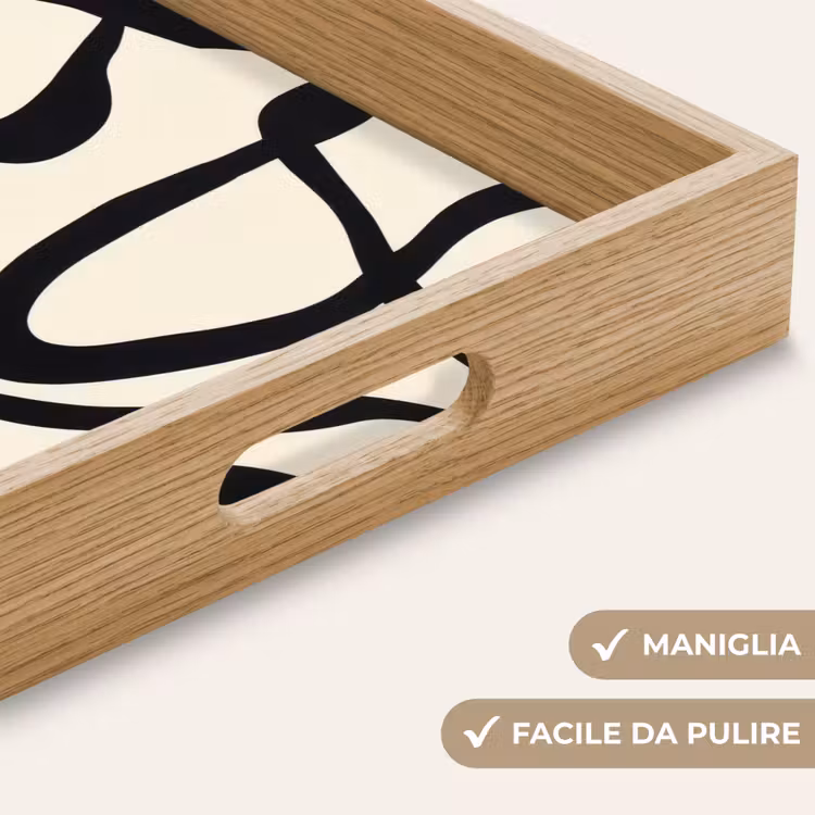 Vassoio - Astratto - Linee - Moderno - Beige — 8