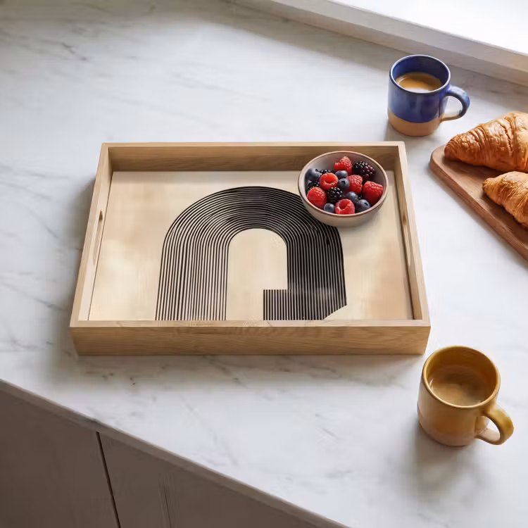 Vassoio - Fiocco - Strisce - Minimalista - Nero — 3