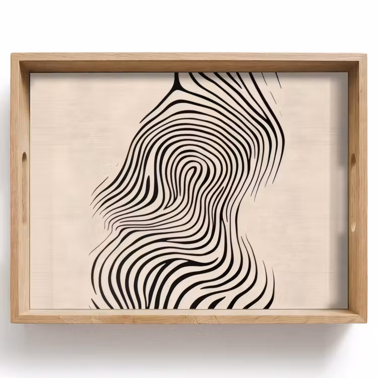 Vassoio - Linee - Astratte - Ondulate - Nero — 1