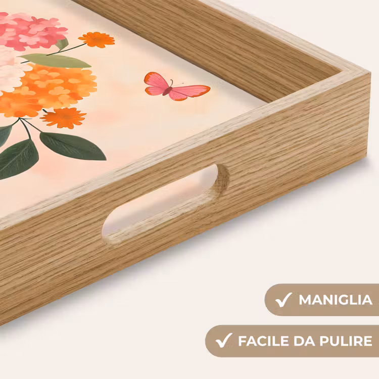 Vassoio - Vaso - Fiori - Farfalla - Rosso — 8