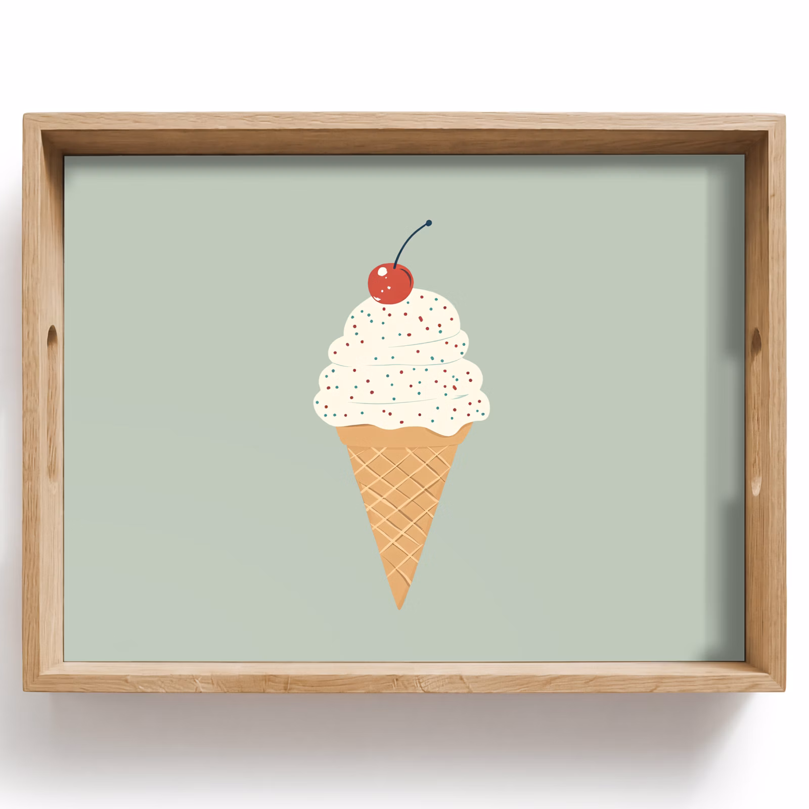 Vassoio - Illustrazione - Gelato - Macchioline - Ciliegia — 1