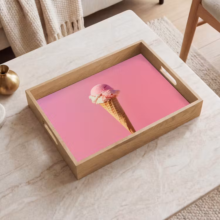 Vassoio - Corno - Paletta per gelato - Rosa — 2