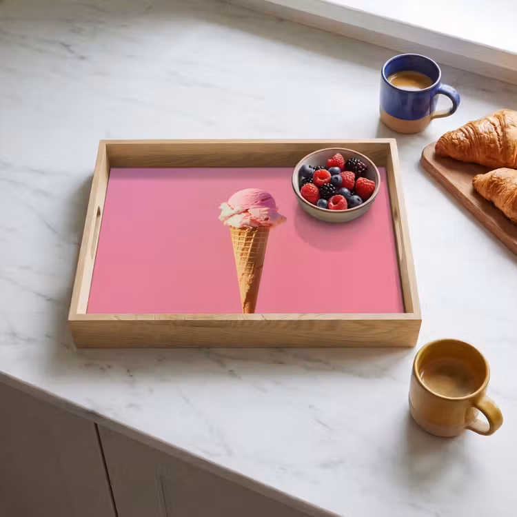 Vassoio - Corno - Paletta per gelato - Rosa — 3