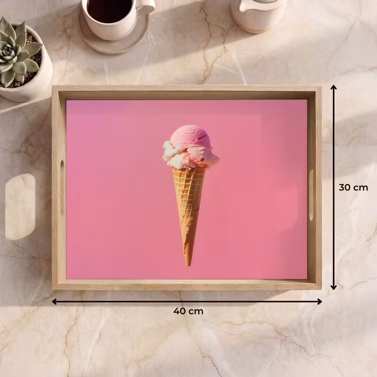 Vassoio - Corno - Paletta per gelato - Rosa — 7