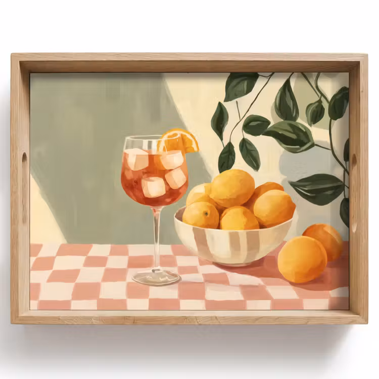 Vassoio - Limoni - Vetro - Tovaglia - Bloccati — 1