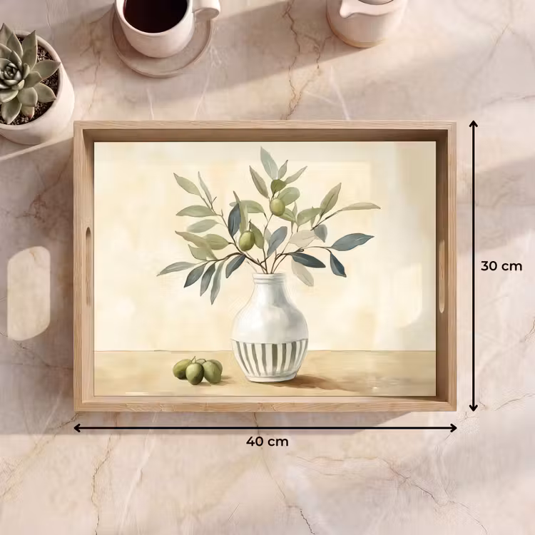 Vassoio - Vaso - Ceramica - Rami d'ulivo — 7