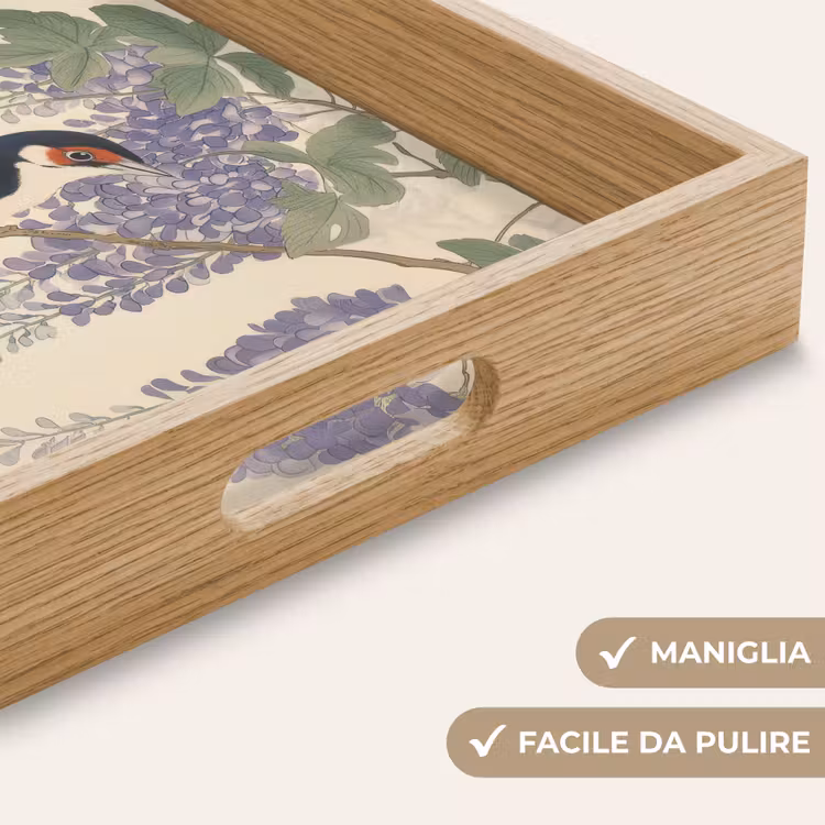 Vassoio - Picchio - Fiori - Viola — 8