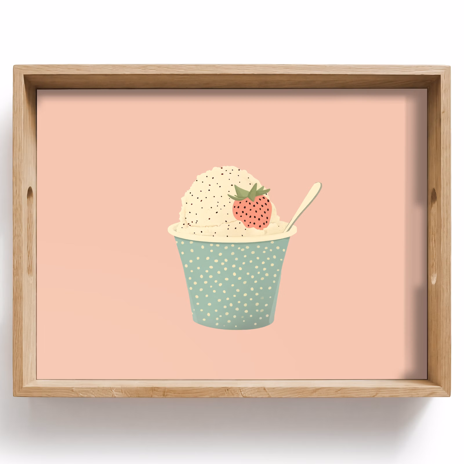 Vassoio - Vassoio - Gelato - Fragola - Rosa — 1