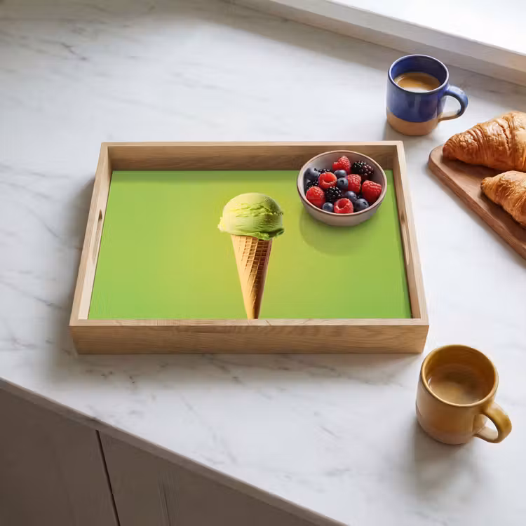 Vassoio - Corno - Paletta per gelato - Verde — 3