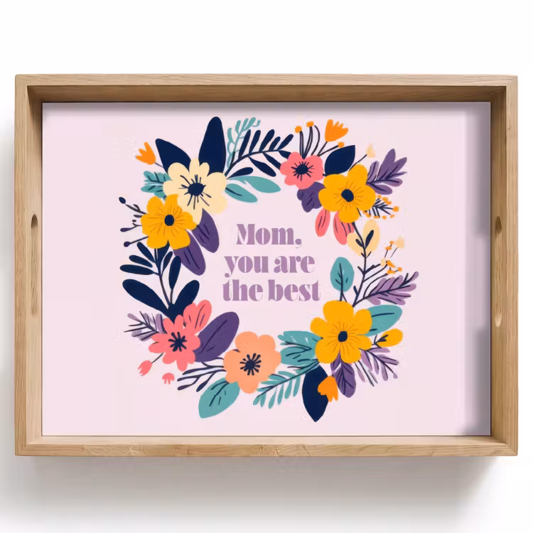 Vassoio - Corona di fiori - Colorata - Madre — 1