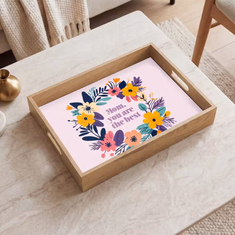 Vassoio - Corona di fiori - Colorata - Madre — 2