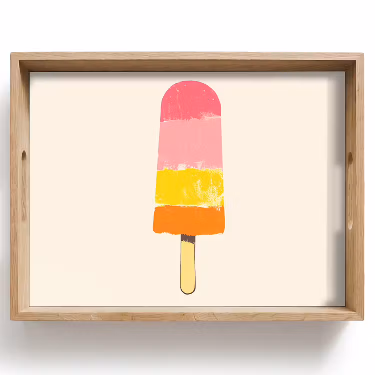 Vassoio - Gelato all'acqua - Retro - Stick - Rosa — 1