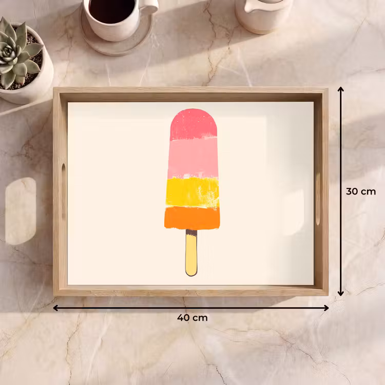 Vassoio - Gelato all'acqua - Retro - Stick - Rosa — 7