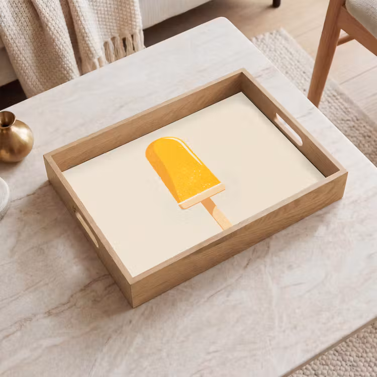 Vassoio - Gelato all'arancia - stecco - acqua — 2