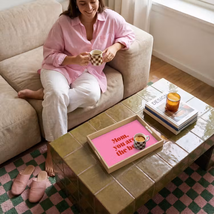 Vassoio - Madre - Messaggio - Rosa — 4
