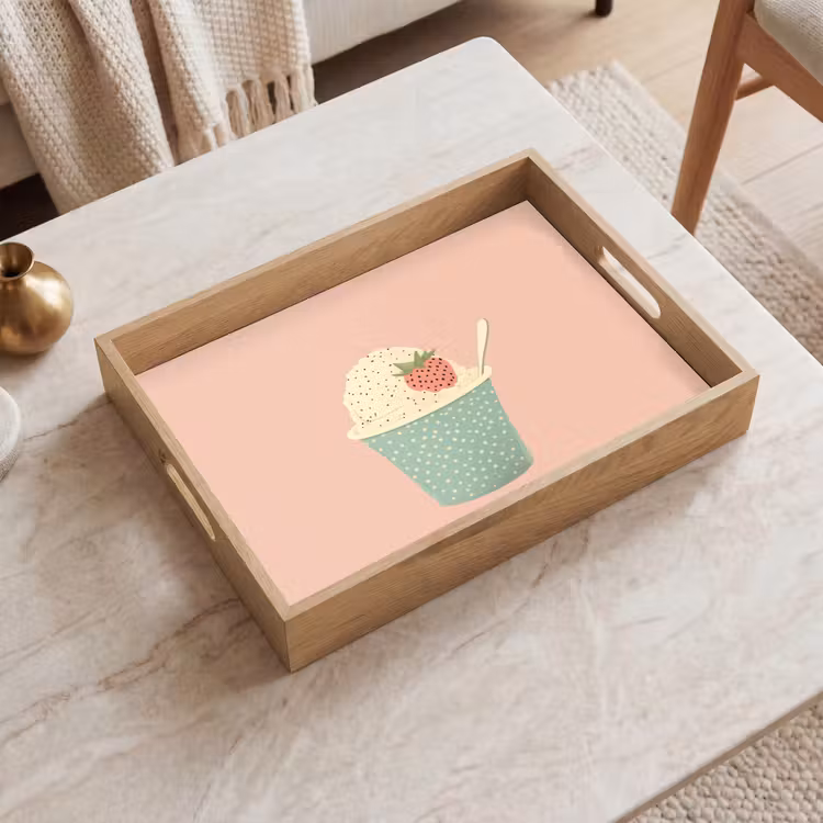 Vassoio - Vassoio - Gelato - Fragola - Rosa — 2