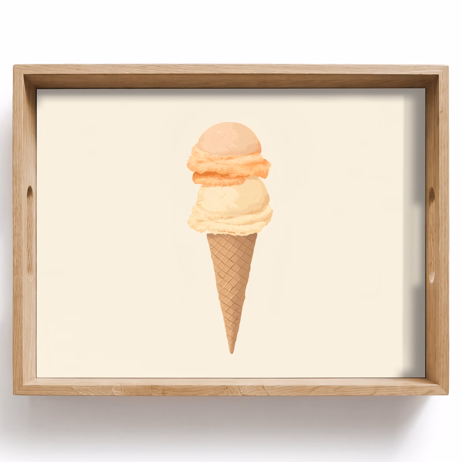 Vassoio - Minimalista - Paletta per gelato - Corno - Beige — 1