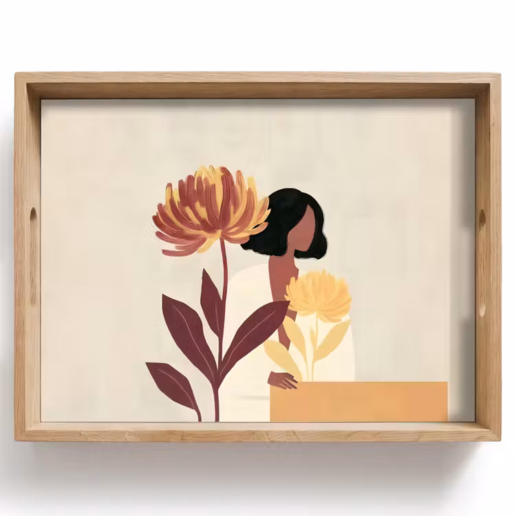 Vassoio - Donna - Minimalista - Fiore — 1