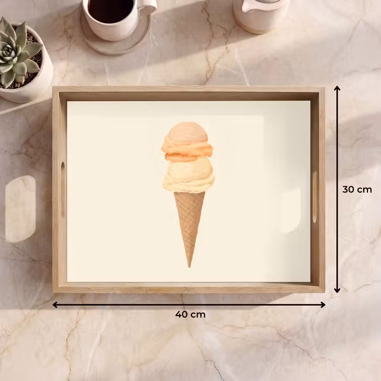 Vassoio - Minimalista - Paletta per gelato - Corno - Beige — 7
