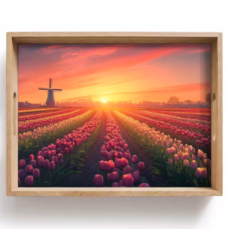 Vassoio - Mulino a vento - Tramonto - Paesaggio — 1