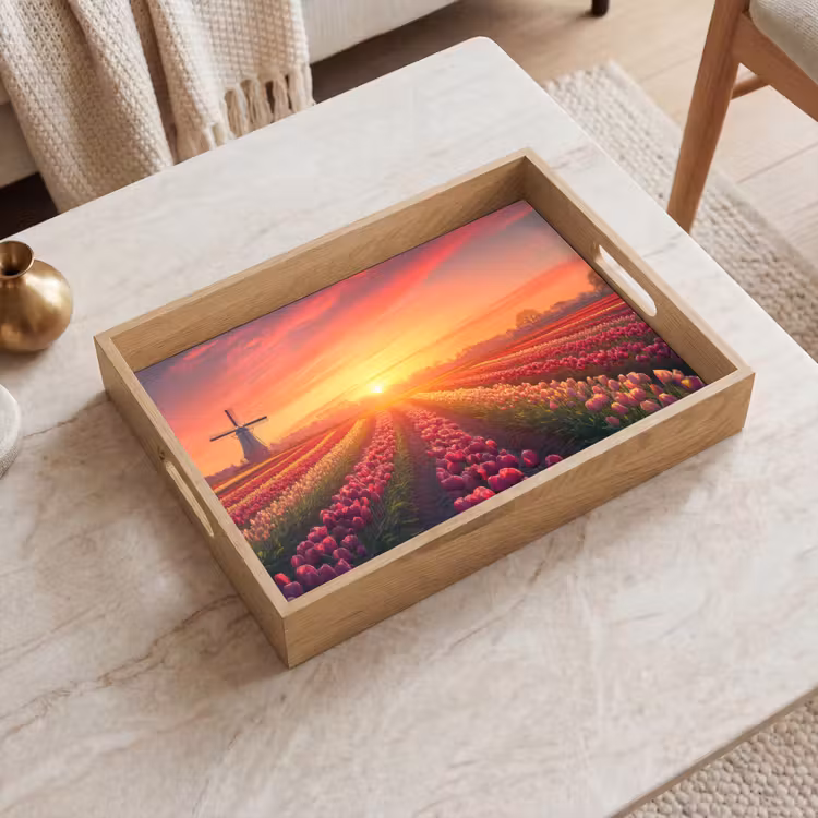 Vassoio - Mulino a vento - Tramonto - Paesaggio — 2