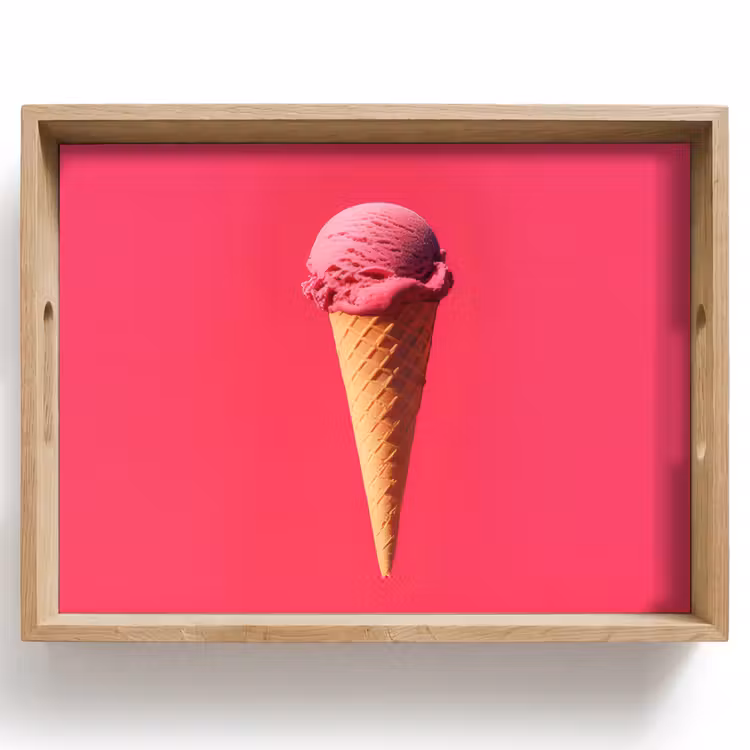 Vassoio - Paletta per gelato - Rosa - Corno — 1