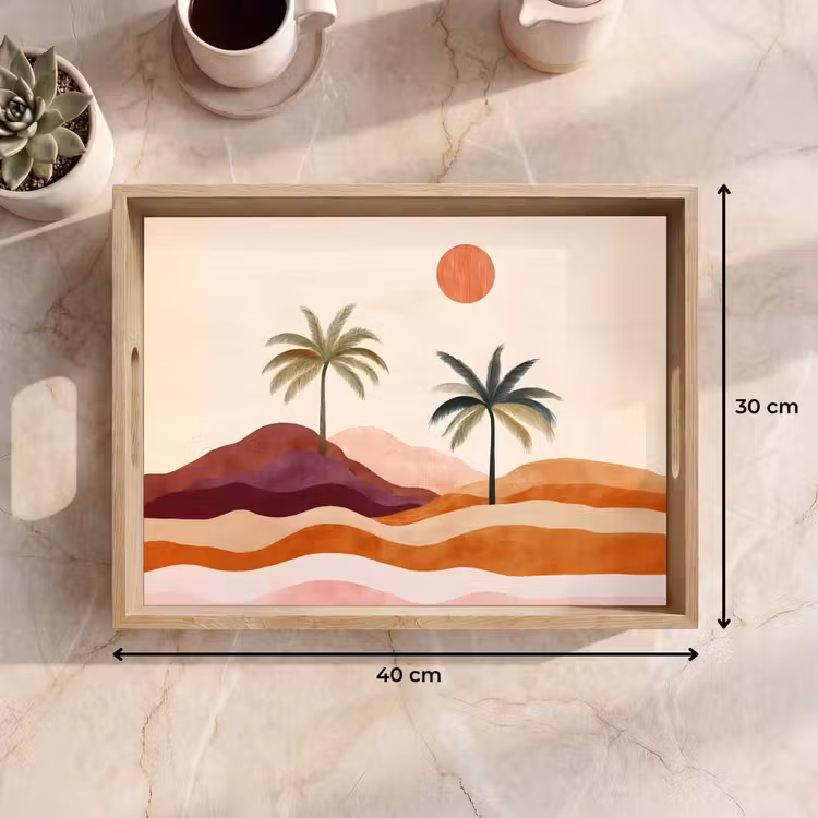 Vassoio - Palme - Astratto - Sole - Colline — 7
