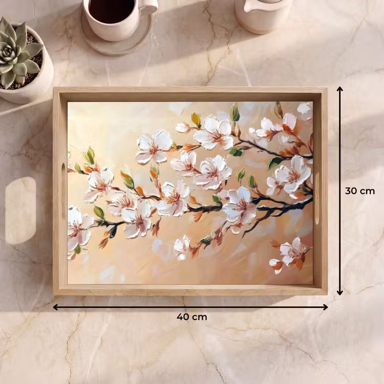 Vassoio - Rami di fiori - Pittoresco - Rosa — 7