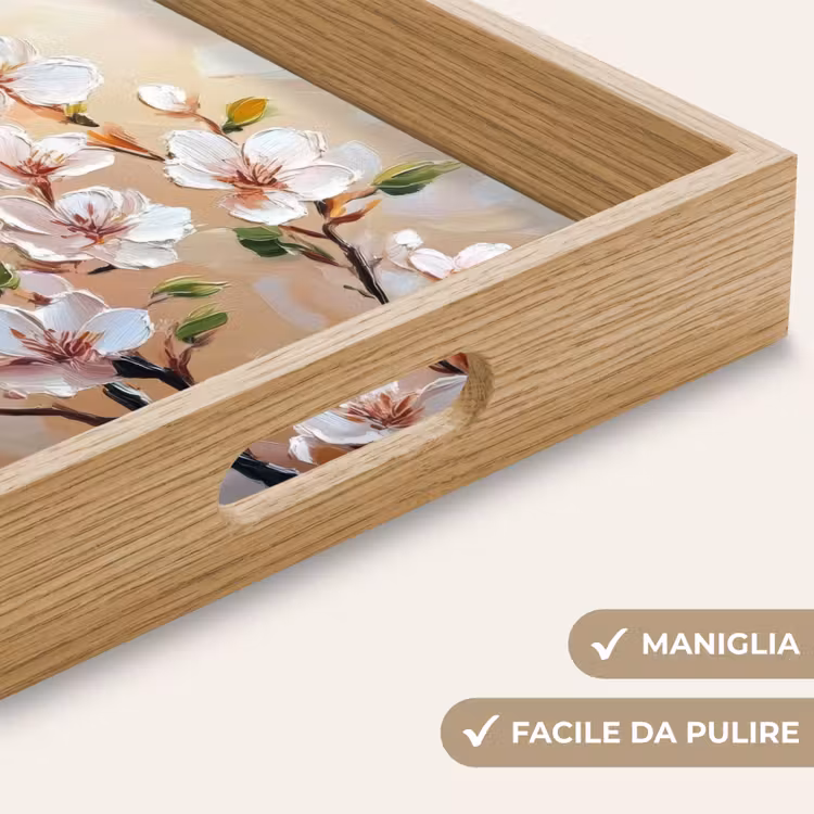 Vassoio - Rami di fiori - Pittoresco - Rosa — 8