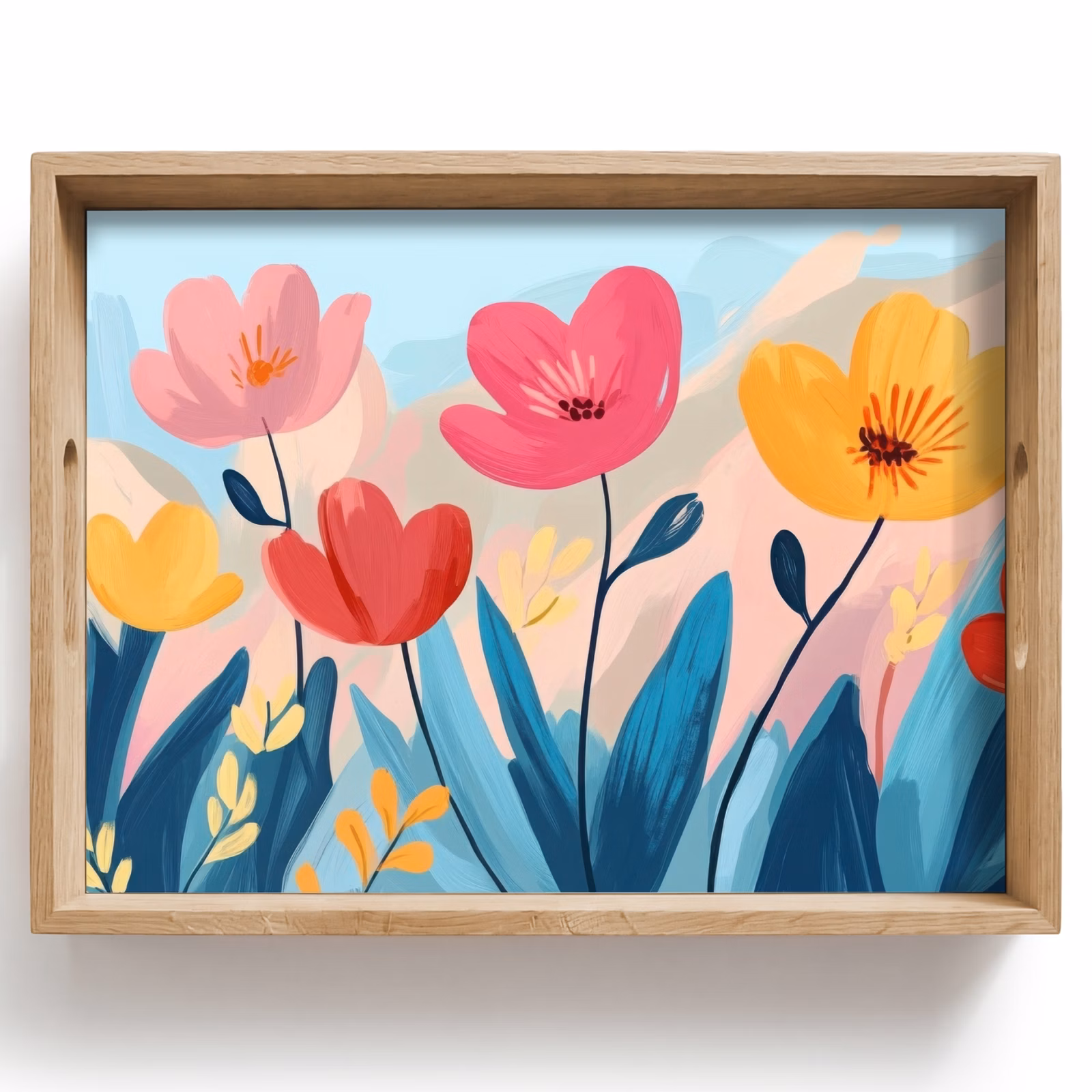 Vassoio - Illustrazione - Fiori - Colorati — 1