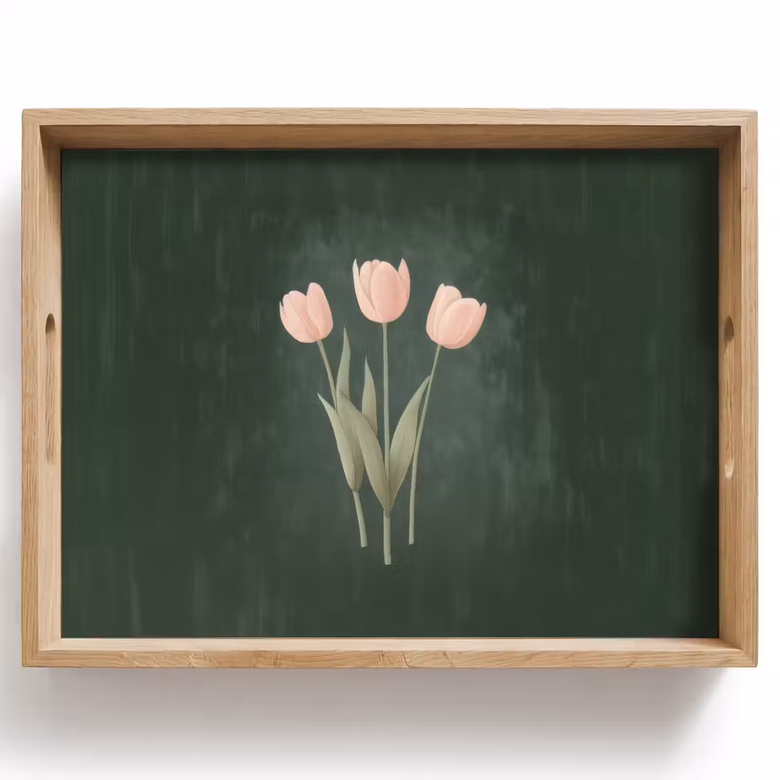 Vassoio - Tulipani - Amore - Verde scuro — 1