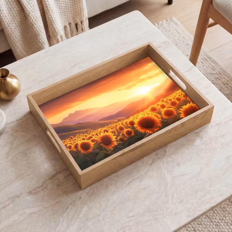 Vassoio - Girasoli - Tramonto - Paesaggio — 2
