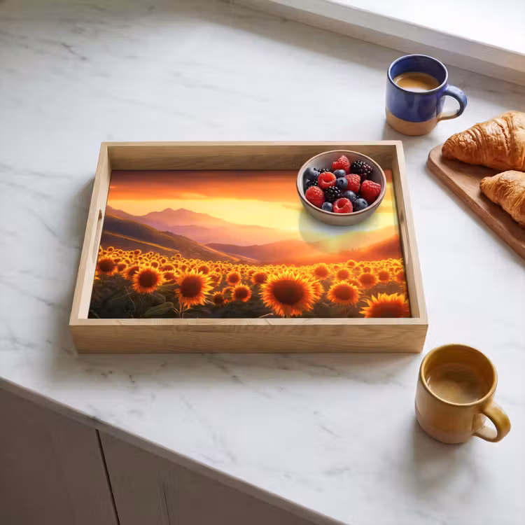 Vassoio - Girasoli - Tramonto - Paesaggio — 3