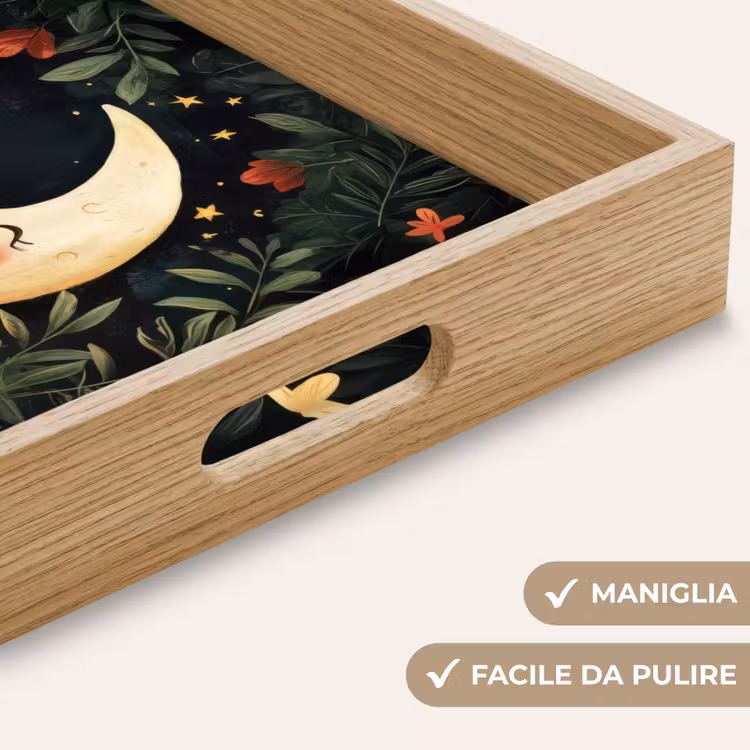 Vassoio - Luna - Fiori - Cielo notturno — 8