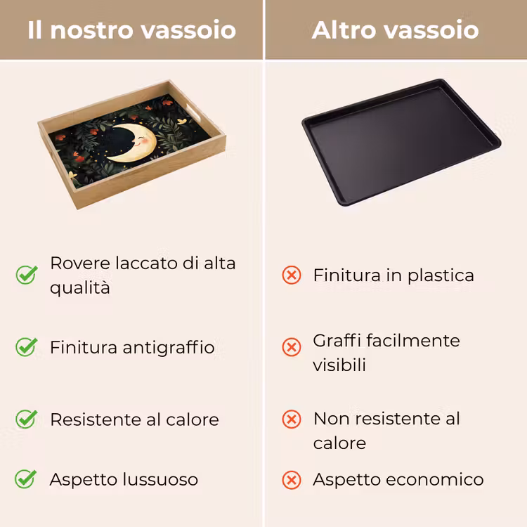 Vassoio - Luna - Fiori - Cielo notturno — 9