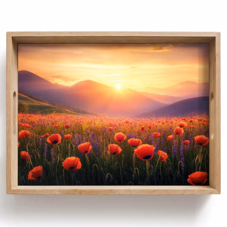 Vassoio - Paesaggio - Tramonto - Campo di fiori — 1
