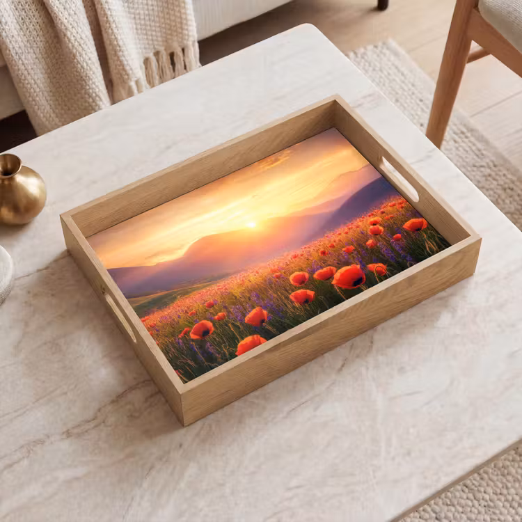 Vassoio - Paesaggio - Tramonto - Campo di fiori — 2