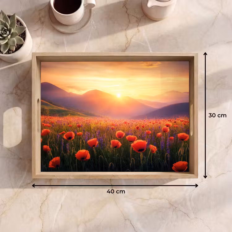 Vassoio - Paesaggio - Tramonto - Campo di fiori — 7